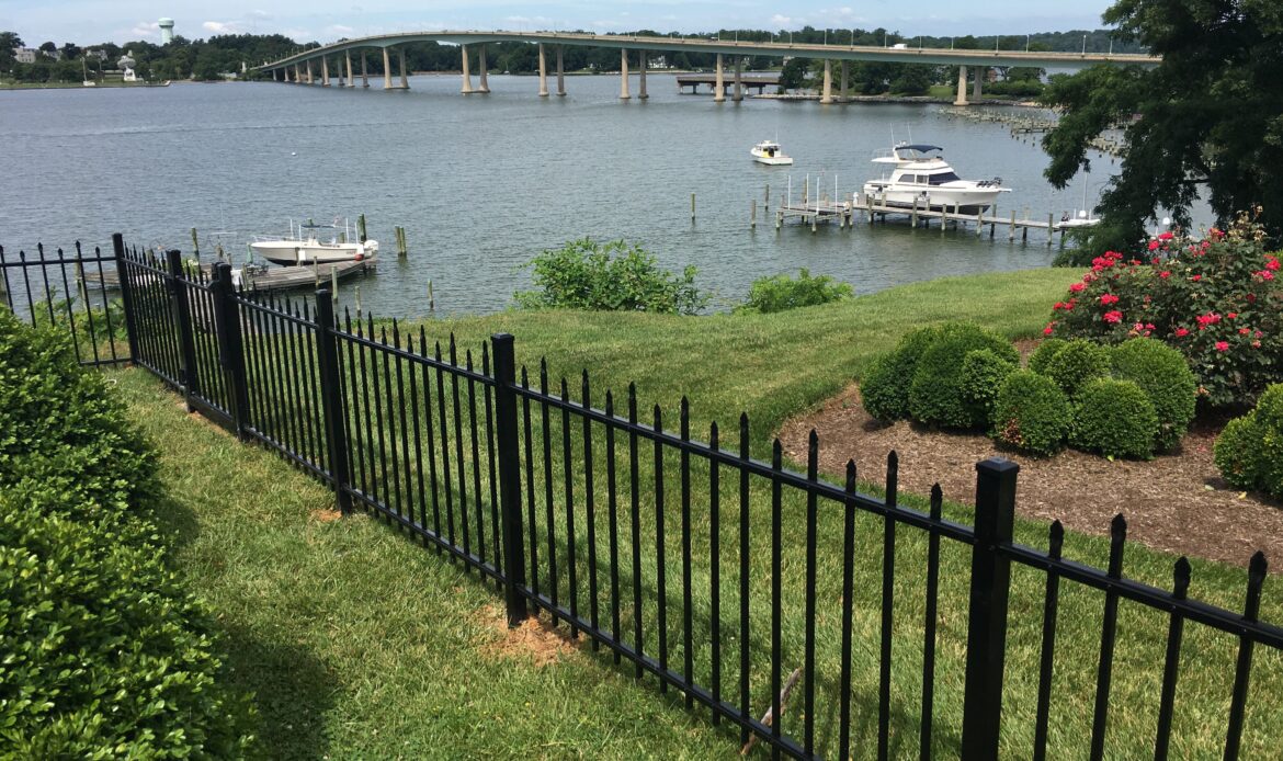 3 foot high black Alumi-Guard Hamilton 2 rail Aluminum Fencing in Annapolis MD