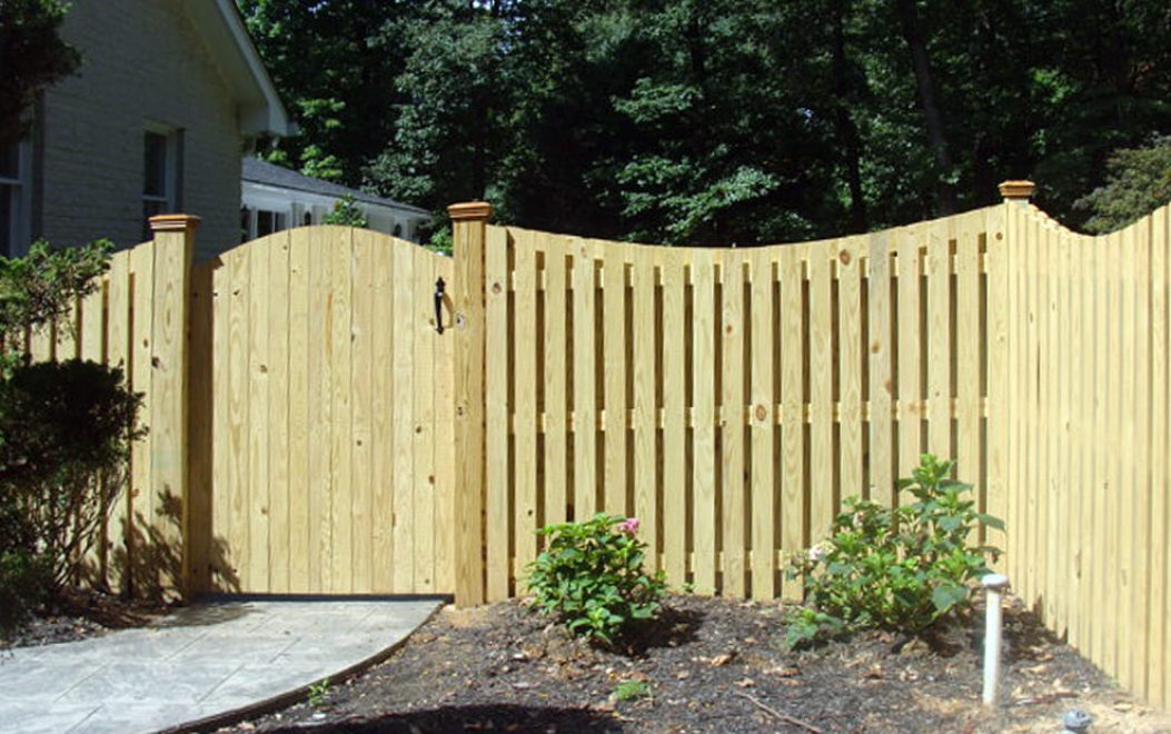 3-PRIVACY - Concave Dip Board on Board Wood Privacy Fence 2