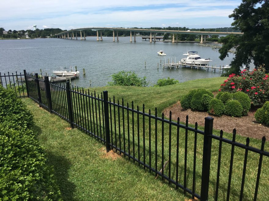 3 foot high black Alumi-Guard Hamilton 2 rail Aluminum Fencing in Annapolis MD