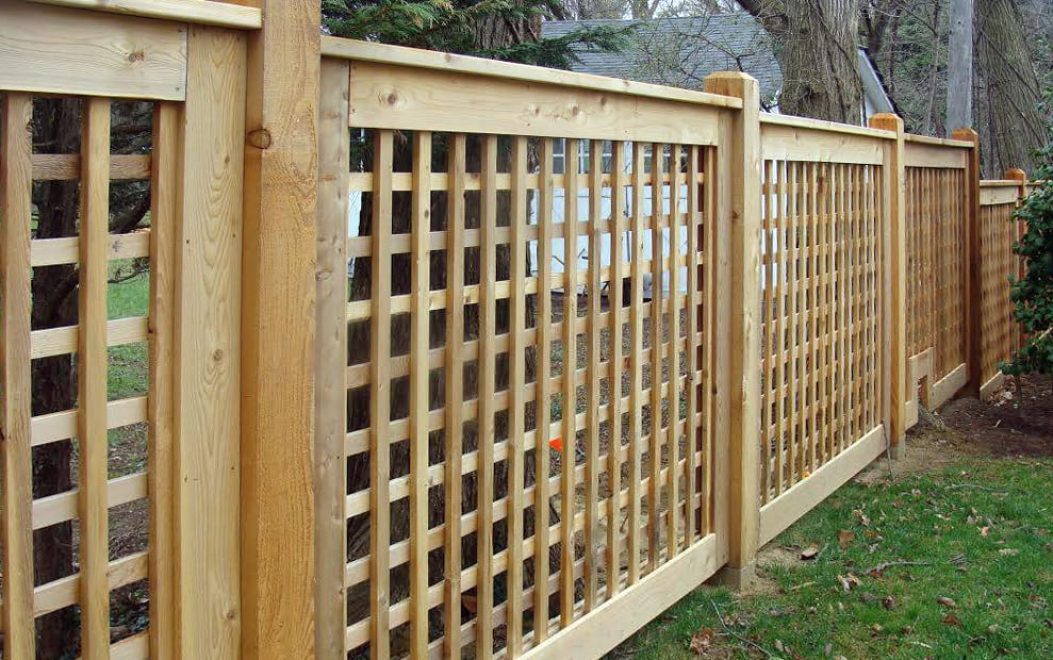 5-Custom cedar lattice fence