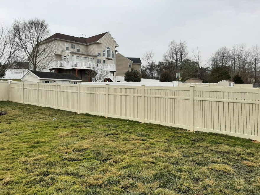 6 foot Tan Vinyl 3 inch Semi-Privacy Fence 3