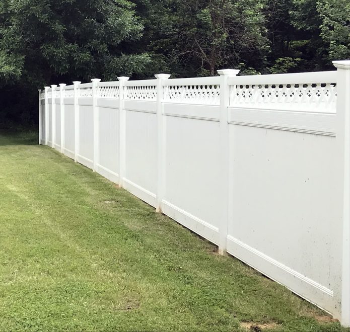 7 White Lattice Top 6 Foot Vinyl Privacy Fence