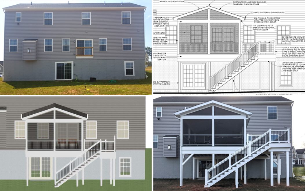 Before And After Screened Porch Process