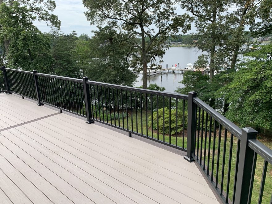 Black Ultralox Aluminum Railing with Black Aluminum Balusters in Edgewater MD