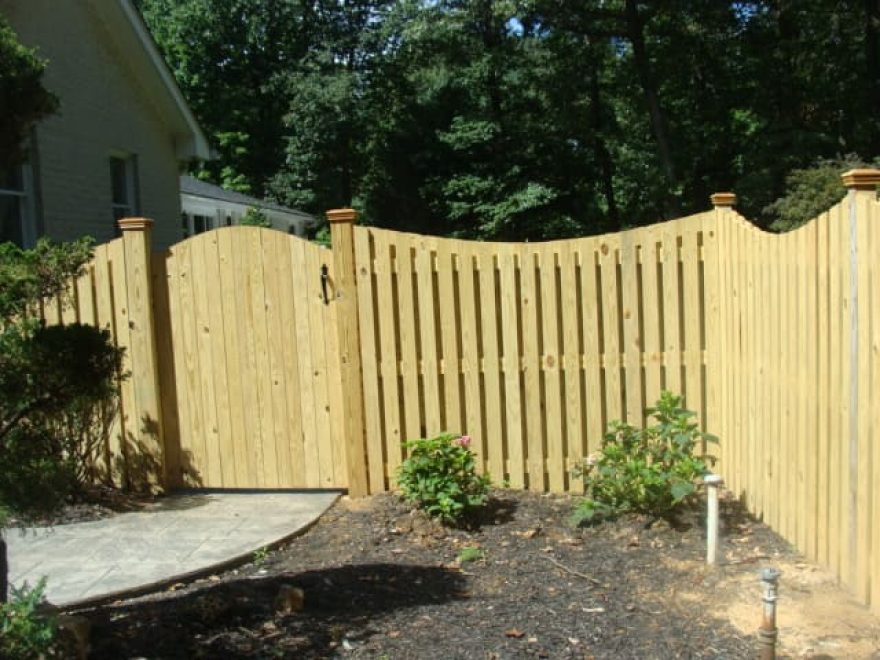 Concave Dip Board on Board Wood Privacy Fence 2