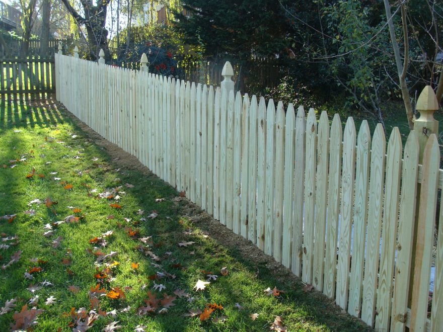 Gothic Spaced Picket Fence with French Gothic Posts 2