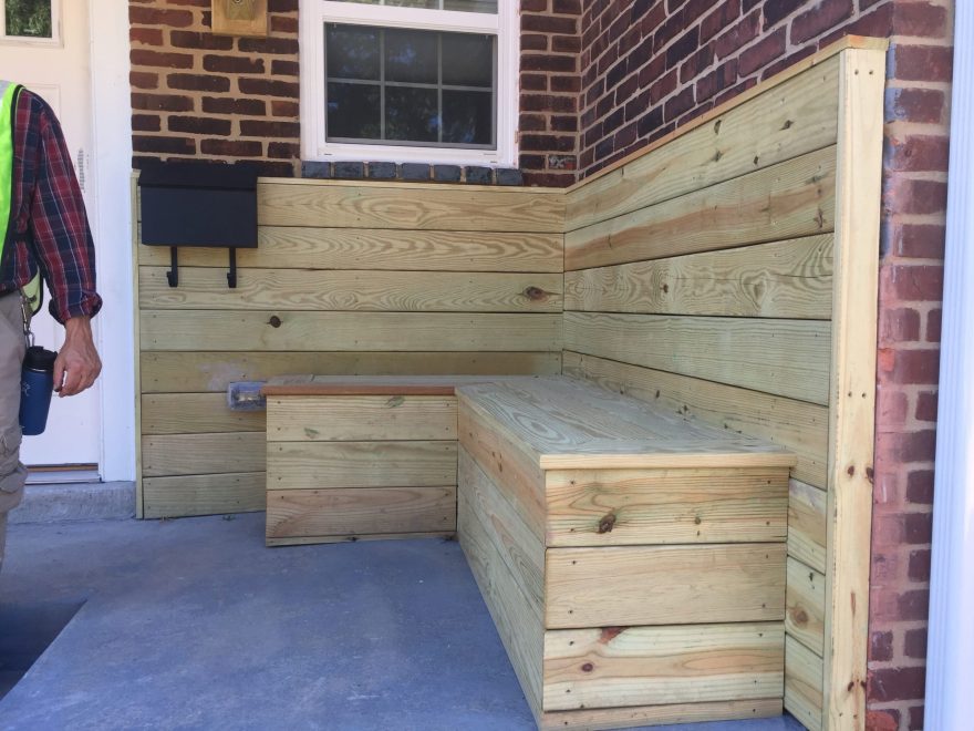 Pressure Treated Wood Decking on the Walls of the front of the homes at Lyons Estate in Baltimore MD