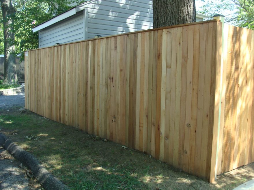 Vertical Board Privacy Fence with Cap Board Top