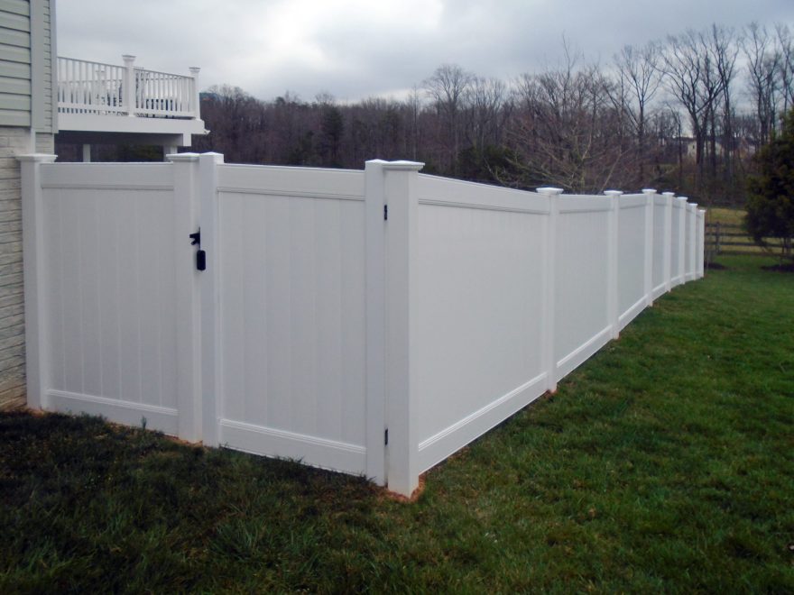 White PVC Privacy Fence with gate