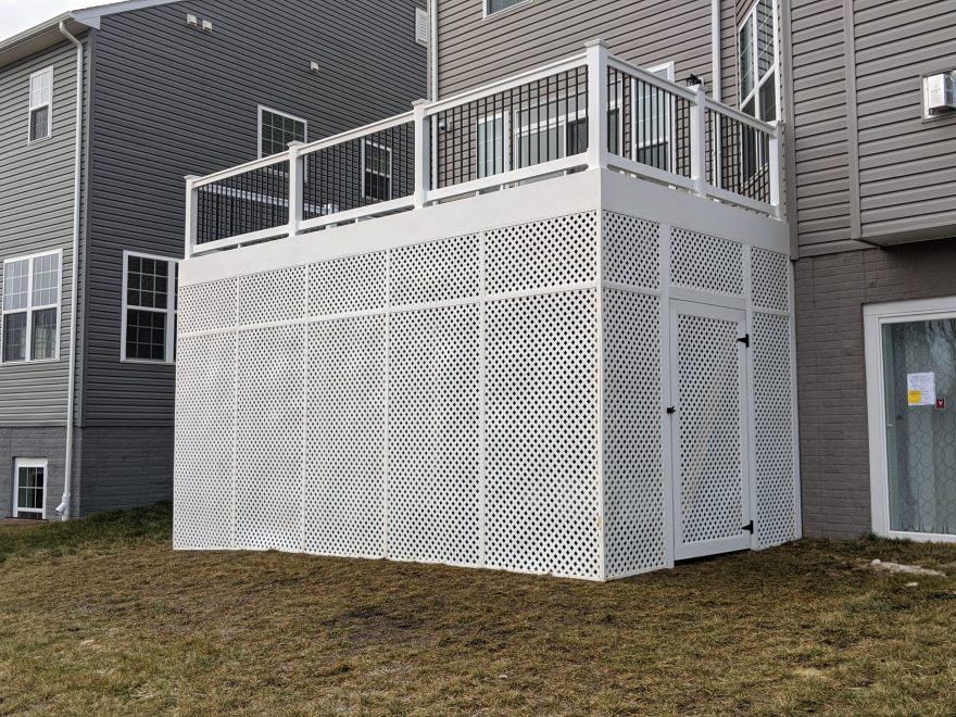 Wrapped the Deck with Lattice creates Under Deck Storage in Clarksville, MD